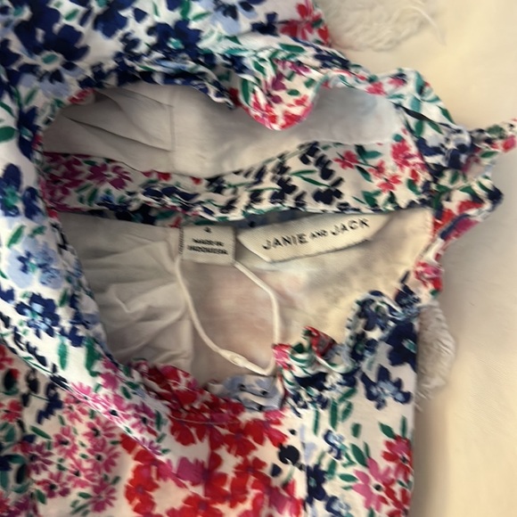 Janie and jack girls floral flutter sleeve babydoll blouse fully lined size 4 - Picture 5 of 6
